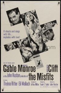 5x1254 MISFITS 1sh 1961 sexy Marilyn Monroe, Clark Gable, Montgomery Clift, John Huston directed