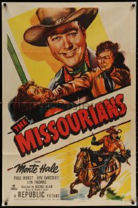 5x1257 MISSOURIANS 1sh 1950 artwork of rough & tough Monte Hale smiling and punching!