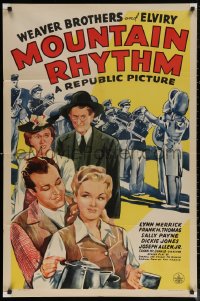 5x1266 MOUNTAIN RHYTHM 1sh 1942 Frank McDonald directed, The Weaver Brothers & Elviry!