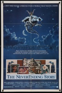 5x1283 NEVERENDING STORY 1sh 1984 Wolfgang Petersen, fantasy art of Falcor & cast by Ezra Tucker!