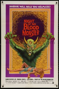 5x1290 NIGHT OF THE BLOOD MONSTER 1sh 1972 Jess Franco, art of wacky beast & half-dressed sexy girl!