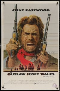 5x1326 OUTLAW JOSEY WALES int'l 1sh 1976 Eastwood is an army of one, portrait art by Roy Andersen!