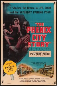 5x1337 PHENIX CITY STORY 1sh 1955 classic noir, it took the military to subdue their sin, Meg Miles!
