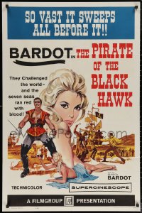 5x1339 PIRATE OF THE BLACK HAWK 1sh 1961 great art of super sexy sister of Brigitte Bardot!