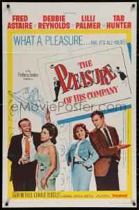 5x1345 PLEASURE OF HIS COMPANY 1sh 1961 Fred Astaire, Debbie Reynolds, Lilli Palmer, Tab Hunter!