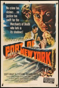 5x1348 PORT OF NEW YORK 1sh 1949 filmed in cooperation with U.S. Bureau of Customs & Narcotics!
