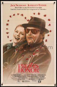 5x1357 PRIZZI'S HONOR 1sh 1985 Bryan art of smoking Jack Nicholson & Kathleen Turner w/bullet holes!