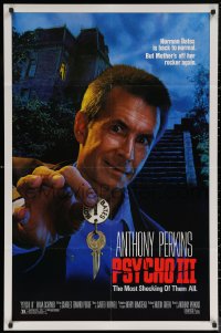 5x1358 PSYCHO III 1sh 1986 Anthony Perkins as Norman Bates, cool image of the house!