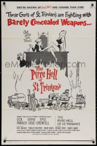 5x1360 PURE HELL OF ST TRINIAN'S 1sh 1961 English comedy, sexy artwork, barely concealed weapons!