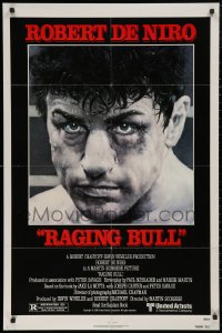 5x1364 RAGING BULL 1sh 1980 Hagio art of Robert De Niro, Martin Scorsese boxing classic!