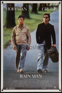 5x1371 RAIN MAN 1sh 1988 Tom Cruise & autistic Dustin Hoffman, directed by Barry Levinson!