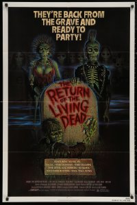 5x1382 RETURN OF THE LIVING DEAD 1sh 1985 Ramsey artwork of wacky punk rock zombies by tombstone!