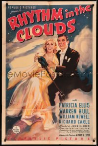5x1385 RHYTHM IN THE CLOUDS 1sh 1937 Patricia Ellis & Warren Hull ridin' the sky in high, rare!