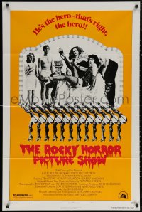 5x1394 ROCKY HORROR PICTURE SHOW style B 1sh 1975 Tim Curry is the hero, wacky cast portrait!