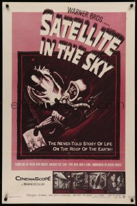 5x1404 SATELLITE IN THE SKY 1sh 1956 English, the never-told story of life on the roof of the Earth!