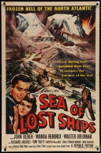 5x1415 SEA OF LOST SHIPS 1sh 1953 John Derek adventures to the frozen Hell of the North Atlantic!