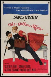 5x1433 SILKEN AFFAIR 1sh 1956 David Niven is a model husband, sexy Genevieve Page is a French model!