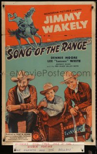 5x1447 SONG OF THE RANGE 1sh 1944 great images of singing cowboy Jimmy Wakely, Lee Lasses White!