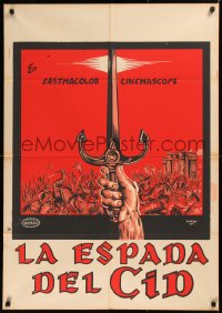 5x0015 SWORD OF EL CID South American 1963 cool completely different artwork of hand with sword!