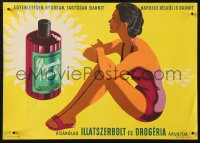 5x0036 BERGAMOTTE NAPOLAJ 9x13 Hungarian advertising poster 1958 Tibor Gebhardt art of sexy woman!