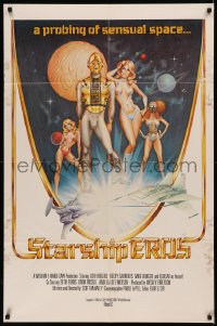 5x1470 STARSHIP EROS 1sh 1980 wild Kuchner art of sexy aliens, a probing of sensual space!