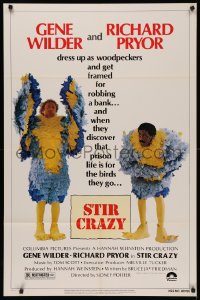 5x1474 STIR CRAZY 1sh 1980 Gene Wilder & Richard Pryor in chicken suits, directed by Sidney Poitier!