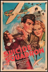 5x1487 SUICIDE SQUADRON 1sh 1947 cool artwork of Anton Walbrook and Sally Gray with WWII bombers!