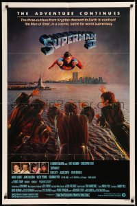 5x1493 SUPERMAN II studio style 1sh 1981 Christopher Reeve, Terence Stamp, great image of villains!