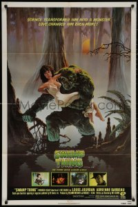 5x1494 SWAMP THING NSS style 1sh 1982 Wes Craven, Hescox art of him holding sexy Adrienne Barbeau!