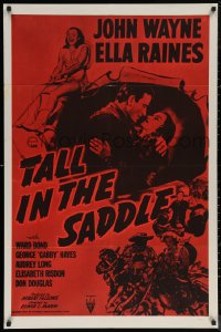 5x1502 TALL IN THE SADDLE military 1sh R1957 great images of John Wayne & pretty Ella Raines!