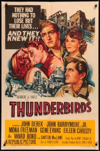 5x1529 THUNDERBIRDS 1sh 1952 John Derek & John Barrymore had nothing to lose but their lives!