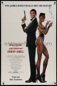 5x1560 VIEW TO A KILL advance 1sh 1985 art of Roger Moore & Jones by Goozee over white background!