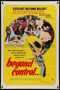 5x0777 BEYOND CONTROL 1sh 1970 sexy images & art of naked woman on shooting gun, Beyond Control!