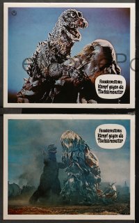 5x0317 GODZILLA VS. THE SMOG MONSTER 8 German LCs 1971 Gojira tai Hedora, cool battle scenes!