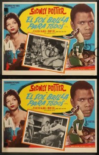 5x0145 RAISIN IN THE SUN 4 Mexican LCs 1961 Sidney Poitier, Lorraine Hansberry's play, different!