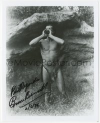 5y0764 BRUCE BENNETT signed 8x10 REPRO still 1996 great image as Tarzan doing the famous call!