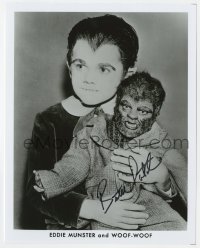 5y0348 BUTCH PATRICK signed 8x10 publicity still 1980s portrait as Eddie Munster holding Woof-Woof!