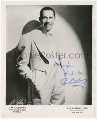 5y0349 CAB CALLOWAY signed 8x10 music publicity still 1940s the legendary musician in the spotlight!