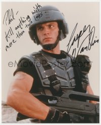 5y0689 CASPER VAN DIEN signed color 8x10 REPRO still 2000s best close up from Starship Troopers!