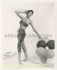 5y0424 CYD CHARISSE signed deluxe 8x9.75 still 1950s full-length sexy portrait in skimpy outfit!
