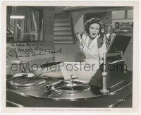 5y0428 DEANNA DURBIN signed 8x10 still 1947 as disc jockey in Something in the Wind!