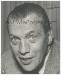 5y0443 ED SULLIVAN signed deluxe 7.5x9.25 still 1960s head & shoulders portrait of the TV host!