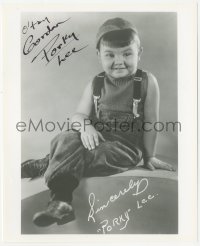 5y0792 EUGENE LEE signed 8x10 REPRO still 1980s adorable posed portrait of Our Gang's Porky!