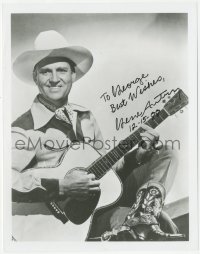 5y0800 GENE AUTRY signed 8x10 REPRO still 1988 great portrait of the famous cowboy star with guitar!