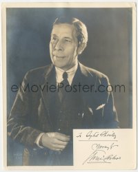 5y0453 GEORGE ARLISS signed deluxe 8x10 still 1930s great portrait wearing monocle by Elmer Fryer!