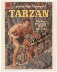 5y0697 GORDON SCOTT signed color 8x10 REPRO still 1990s magazine cover w/ Tarzan & the Eyes Of Fire!