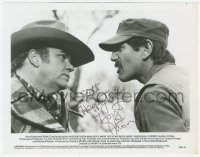 5y0467 HOYT AXTON signed 8x10.25 still 1982 c/u confronting Peter Coyote in Endangered Species!