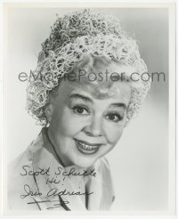 5y0811 IRIS ADRIAN signed 8x9.75 REPRO still 1980s later in her career wearing a really bizarre hat!