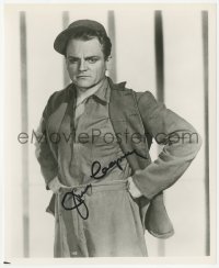 5y0814 JAMES CAGNEY signed 8x10 REPRO still 1980s portrait in prisoner jumpsuit from Each Dawn I Die!