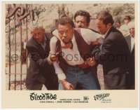5y0477 JAMES EARL JONES signed color 8x10 still 1982 close up being restrained in Blood Tide!